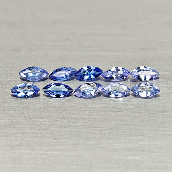 Natural Violetish Blue Tanzanite 1.16 Ct. 10 Pcs Marquise Shape 5.1 x 2.7 Mm Gemstones From Tanzania: Product ID: 807015016 Product Name: Natural Tanzanite Weight: 1.16 CT. Size: 5.1 x 2.7 x 1.4 MM. Shape: Marquise Shape Color: Violetish Blue Clarity:VSI Luster: Good Gems Origin: Tanzania Treatment: U