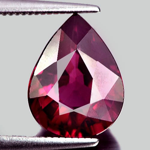Natural Purplish Pink Rhodolite Garnet 4.24 Ct. VVS Pear Shape 11.8 x 9 Mm. Gemstone From Madagascar (1 of 3)