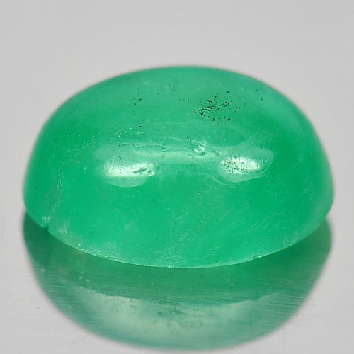 Natural Green Emerald 1.69 Ct. Oval Cabochon Shape 8.7 x 6.4 Mm. Gemstone From Columbia (1 of 3)