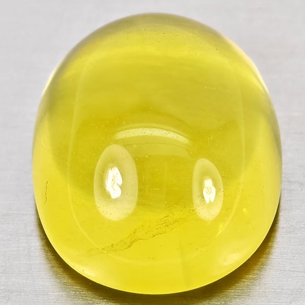 Natural Yellow Lemon Quartz 13.79 Ct.Oval Cabochon Shape 17.5 x 13.4 Mm Gemstone From Brazil: Product ID: 805530047 Product Name: Natural Quartz Weight: 13.79 CT. Size: 17.5 x 13.4 x 8.5 MM. Shape: Oval Cabochon Color: Yellow Clarity:Semi - Transparent Luster: Good Gems Origin: Brazil Treatmen