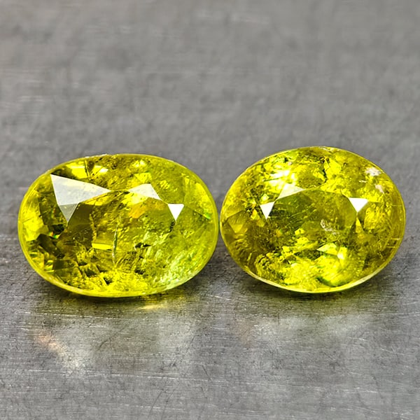 Natural Multi Color Sphene Red Spark 1.12 Ct. 2 Pcs Oval Shape 5.7 x 4 Mm Gemstones From Madagascar (1 of 3)