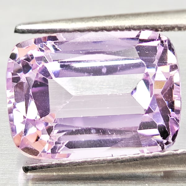 Natural Pink Kunzite 5.68 Ct. Cushion Shape 11.3 x 8.4 Mm Gemstone From Afghanistan: Product ID: 804103430 Product Name: Natural Kunzite Weight: 5.68 CT. Size: 11.3 x 8.4 x 6.9 MM. Shape: Cushion Shape Color: Light Pink Clarity:VSI Luster: Good Gems Origin: Afghanistan Treatment: Trea