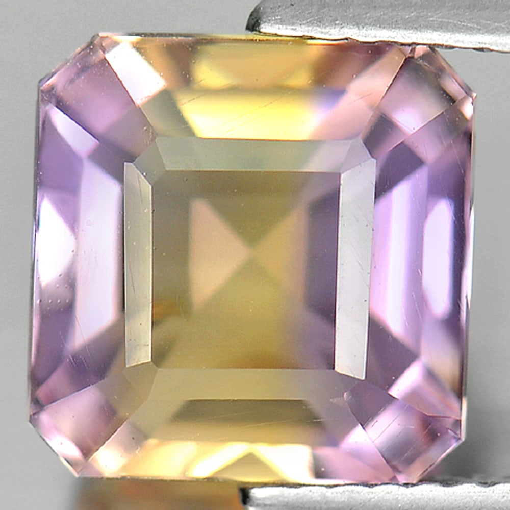 Natural Bi Color Ametrine 5.09 Ct. VVS Octagon Shape 10 x 9.6 Mm. Gemstone From Bolivia (1 of 3)