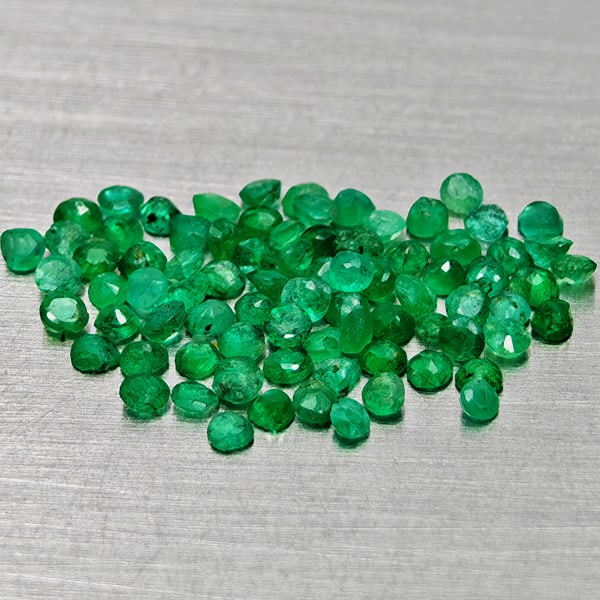 Natural Green Emerald 1.17 Ct. 80 Pcs Round Shape 1.6 Mm Gemstones From Columbia (1 of 3)