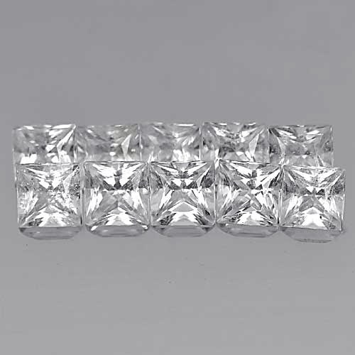 Natural White Topaz 3.87 Ct. 10 Pcs. Square Princess Cut 4.1 Mm Gemstone From Brazil: Product ID: 807164826 Product Name: Natural Topaz Weight: 3.87 CT. Size: 4.1 x 4.1 x 2.8 MM. Shape: Square Princess Cut Color: White Clarity:VVS - VSI Luster: Good Gems Origin: Brazil Treatment: Unhea