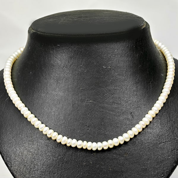 Natural White Pearl Beads Strand 119.00 Ct. Length 16.5 Inch. Gemstones From China: Product ID: 805206400 Product Name: Natural Pearl Weight: 119.00 CT. Size: Length 16.5 Inch. 6.2 x 4.2 Mm. MM. Shape: Fancy Cabochon Color: White Clarity:Opaque Luster: Strong Iridescent Gems Origin: