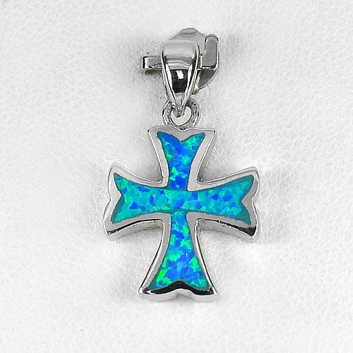 925 Sterling Silver Jewelry Pendant Crucifix with Multi Color Blue Created Opal 3.46 Grams: Product ID: 280130021 Product Name: Sterling Silver Pendant Product Type: 925 Sterling Silver Fine Jewelry Jewelry Weight: 3.46 Grams. Gemstones Color: Multi-Color Metal: Solid Silver 92.5%. Gemstone 
