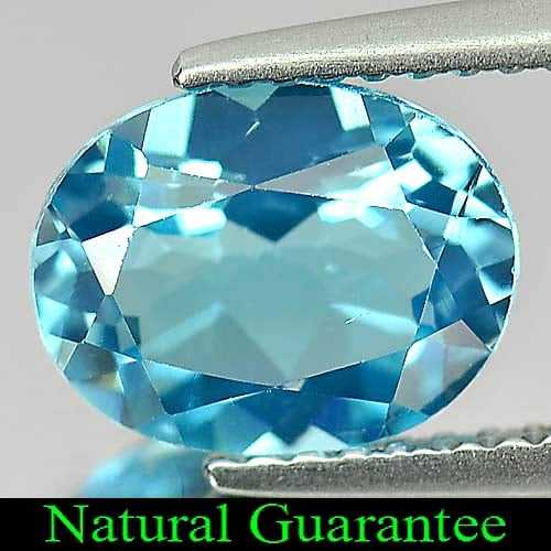 Natural Swiss Blue Topaz 2.17 Ct. Oval Shape 9.2 x 7.2 Mm Gemstone From Brazil: Product ID: 807163260 Product Name: Natural Blue Topaz Weight: 2.17 CT. Size: 9.2 x 7.2 x 4.5 MM. Shape: Oval Color: Swiss Blue Clarity:VSI Luster: Good Gems Origin: Brazil Treatment: Treated Crystal