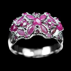 Natural Purplish Pink Ruby 4.25 G. 925 Sterling Silver Ring Jewelry Size 6 (1 of 3)