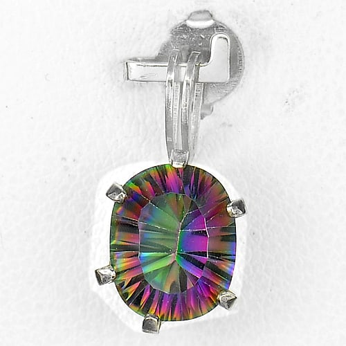 Natural Mystic Topaz 925 Sterling Silver Pendent Jewelry 2.50 Grams: Product ID: 202101427 Product Type: 925 Sterling Silver Fine Jewelry Jewelry Weight: 2.50 Grams. Gemstones Color: Rainbow Metal: Solid Silver 92.5%. Gemstone Detail: Center: Oval Concave Cut Rainbow T