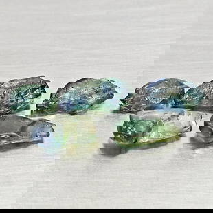 Natural Unheated Greenish Blue Sapphire 5.12 Ct. 5 Pcs Rough Shape Gemstones From Madagascar: Product ID: 806162530 Product Name: Natural Green Sapphire Weight: 5.12 CT. Size: 6.8 x 4.6 x 2.3 to 9.2 x 4.8 x 3.1 MM. Shape: Rough Mixed Shape Color: Greenish Blue Clarity:VSI Luster: Good Gems Ori