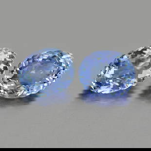 Natural Violetish Blue Tanzanite 1.43 Ct. Matching Oval Shape 6 x 5 Mm. Gemstones From Tanzania: Product ID: 807005585 Product Name: Natural Tanzanite Weight: 1.43 CT. Size: 6 x 5 x 3.4 MM. Shape: Oval Color: Blue Clarity:VVS Luster: Very Good Gems Origin: Tanzania Treatment: Heated Crystal Struc