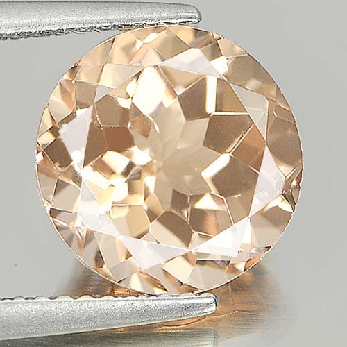 Natural Orange Morganite 4.30 Ct. VVS Round Shape 10.3 Mm. Unheated Gemstone From Brazil (1 of 3)