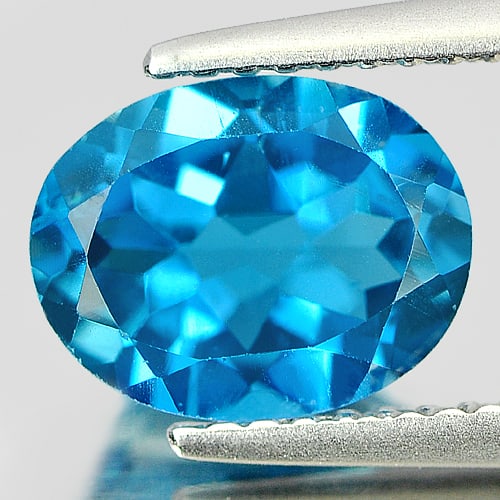 Natural London Blue Topaz 2.24 Ct. Oval Shape 9.2 x 7.2 Mm. Gemstone From Brazil: Product ID: 807161016 Product Name: Natural Blue Topaz Weight: 2.24 CT. Size: 9.2 x 7.2 x 4.5 MM. Shape: Oval Color: London Blue Clarity:VSI Luster: Good Gems Origin: Brazil Treatment: Treated Crystal