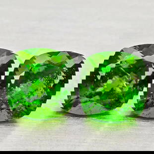 Natural Green Chrome Diopside 1.27 Ct. 2 Pcs Cushion Shape 5.1 Mm Gemstones From Russia: Product ID: 801608263 Product Name: Natural Chrome Diopside Weight: 1.27 CT. Size: 5.1 x 5.1 x 3.3 MM. Shape: Cushion Shape Color: Green Clarity:SI1 Luster: Good Gems Origin: Russia Treatment: Unheate