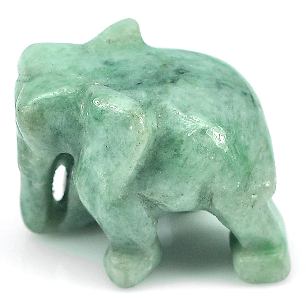 Natural Green Jade 58.08 Ct. Elephant Carving Shape 24 x 18 Mm Gemstone From Thailand: Product ID: 819812711 Product Name: Natural Jade Weight: 58.08 CT. Size: 24 x 18 x 16 MM. Shape: Elephant Carving Color: Green Clarity:Opaque Luster: Good Gems Origin: Thailand Treatment: Unheated Cry