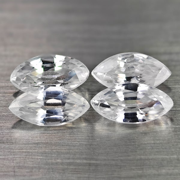 Natural White Zircon 2.70 Ct. Marquise Shape 7.1 x 3.7 Mm 4 Pcs Gemstones From Cambodia: Product ID: 807742991 Product Name: Natural Zircon Weight: 2.70 CT. Size: 7.1 x 3.7 x 2.9 MM. Shape: Marquise Color: White Clarity:VSI Luster: Good Gems Origin: Cambodia Treatment: Heated Crystal Stru