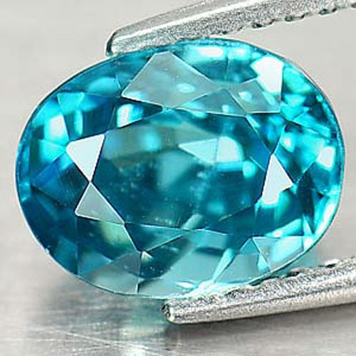 Natural Blue Zircon 2.91 Ct. Oval Shape 8.5 x 6.6 Mm. Gemstone From Cambodia (1 of 3)