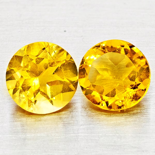 Natural Yellow Citrine 2.64 Ct. 2 Pcs Round Shape 7.1 Mm Gemstones From Brazil: Product ID: 801815375 Product Name: Natural Citrine Weight: 2.64 CT. Size: 7.1 x 7.1 x 5.3 MM. Shape: Round Shape Color: Yellow Clarity:VSI - SI1 Luster: Good Gems Origin: Brazil Treatment: Unheated C