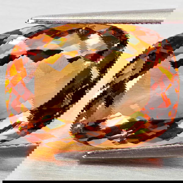 Natural Imperial Topaz 12.04 Ct. Cushion Shape 12 x 16.2 Mm Gemstone From Brazil (1 of 3)