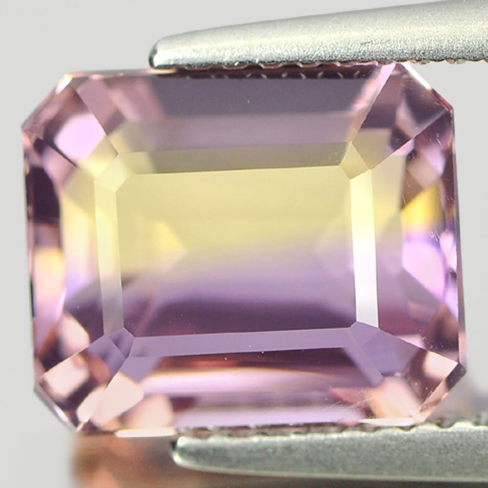 Natural Bi Color Ametrine 4.40 Ct. VVS Octagon Shape  10 x 8.4 Mm. Gemstone From Bolivia (1 of 3)