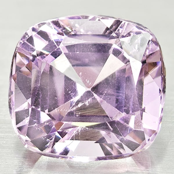 Natural Light Pink Kunzite 5.76 Ct. Cushion Shape 10.4 x 9.9 Mm Gemstone from Afghanistan: Product ID: 804103425 Product Name: Natural Kunzite Weight: 5.76 CT. Size: 10.4 x 9.9 x 7.7 MM. Shape: Cushion Shape Color: Light Pink Clarity:VSI Luster: Good Gems Origin: Afghanistan Treatment: Trea