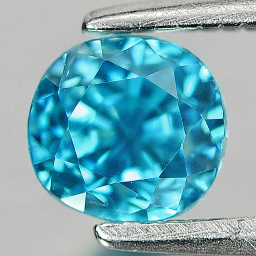 Natural Blue Zircon 1.68 Ct. VS Oval Shape 5.5 x 5.2 Mm. Gemstone From Cambodia (1 of 3)