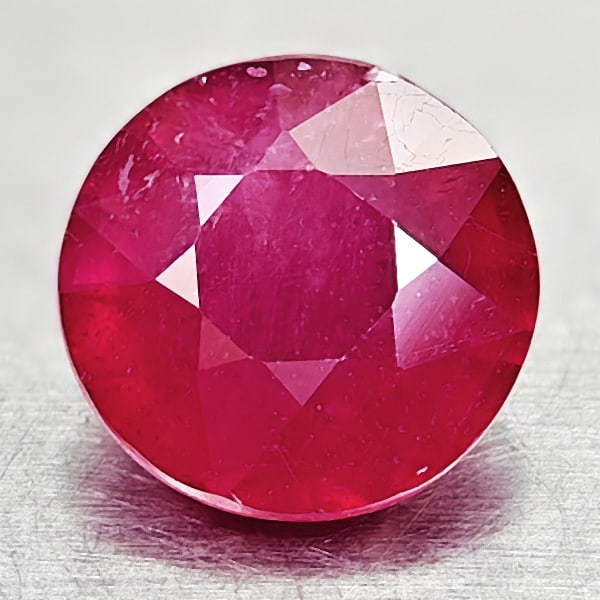 Natural Red Ruby 2.46 Ct. Round Shape 7.3 Mm Gemstone From Madagascar (1 of 3)