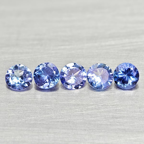 Natural Violet Blue Tanzanite 0.75 Ct. 5 Pcs Round Shape 3.3 Mm Gemstones From Tanzania (1 of 3)