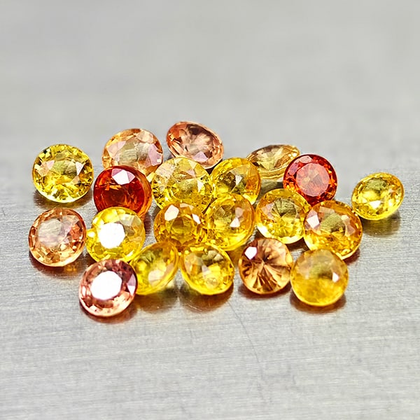 Natural Golden Yellow Songea Sapphire 2.40 Ct. 20 Pcs Round Shape 2.9 Mm Gemstones From Tanzania: Product ID: 806161937 Product Name: Natural Orange Sapphire Weight: 2.40 CT. Size: 2.9 x 2.9 x 1.8 MM. Shape: Round Color: Yellow Golden Clarity:VSI Luster: Good Gems Origin: Tanzania Treatment: Heate