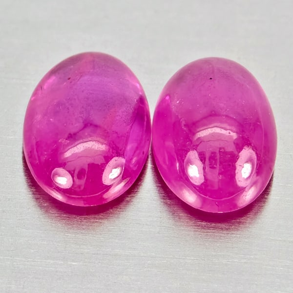 Natural Pink Red Jonson Ruby 1.38 Ct. 2 Pcs Oval Cabochon Shape 6.3 x 4.4 Mm Gemstones From (1 of 3)