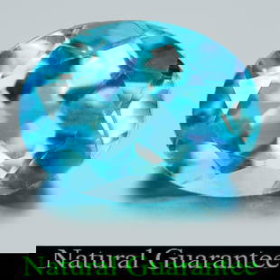 Natural Swiss Blue Topaz 1.26 Ct. Oval Shape 7.6 x 5.8 Mm Gemstone From Brazil: Product ID: 807161834 Product Name: Natural Blue Topaz Weight: 1.26 CT. Size: 7.6 x 5.8 x 3.8 MM. Shape: Oval Color: Swiss Blue Clarity:VSI Luster: Good Gems Origin: Brazil Treatment: Treated Crystal