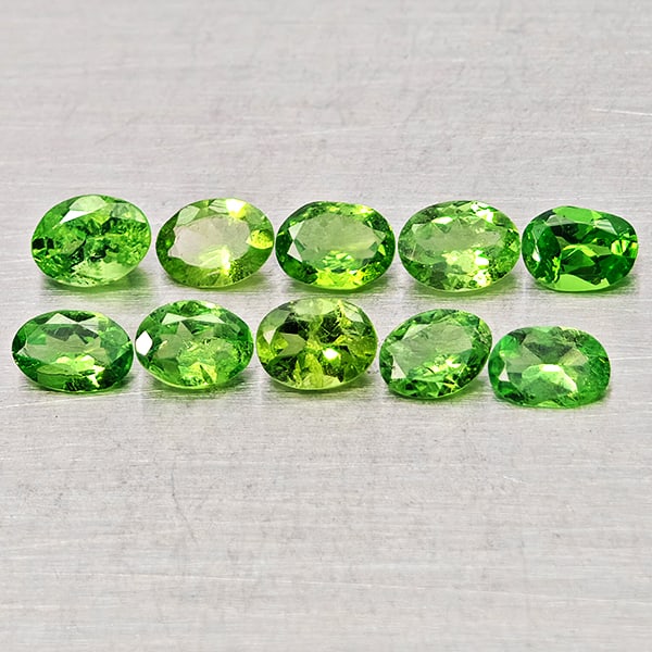 Natural Green Tsavorite Garnet 1.61 Ct. 10 Pcs Oval Shape Gemstone From Tanzania (1 of 3)