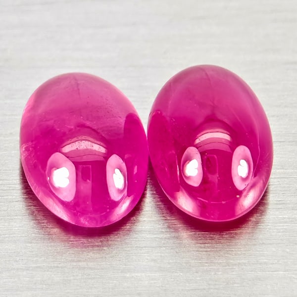 Natural Pink Red Jonson Ruby 1.46 Ct. 2 Pcs Oval Cabochon Shape 6.2 x 4.2  Mm Gemstones From (1 of 3)