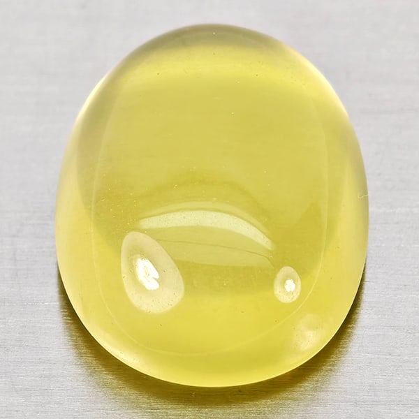 Natural Yellow Lemon Quartz 14.45 Ct.Oval Cabochon Shape 19 x 13.8 Mm Gemstone From Brazil: Product ID: 805530046 Product Name: Natural Quartz Weight: 14.45 CT. Size: 19 x 13.8 x 7.5 MM. Shape: Oval Cabochon Color: Yellow Clarity:Semi - Transparent Luster: Good Gems Origin: Brazil Treatment: