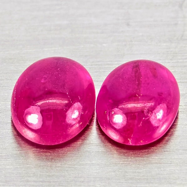 Natural Pink Red Jonson Ruby 1.12 Ct. 2 Pcs Oval Cabochon Shape 5.2 x 4.2  Mm Gemstones From (1 of 3)