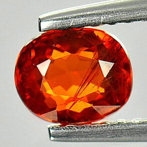 Natural Orange Spessartine Garnet 1.08 Ct. Oval Shape 6 x 5 Mm. Unheated Gemstone From Namibia: Product ID: 802928013 Product Name: Natural Spessartine Weight: 1.08 CT. Size: 6 x 5 x 3.3 MM. Shape: Oval Color: Mandarin Orange Clarity:Good Luster: SI Gems Origin: Namibia, Africa Treatment: Unheat