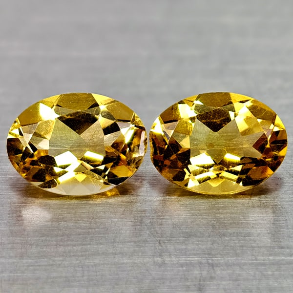 Natural Yellow Citrine 2.01 Ct. 2 Pcs Clean Oval Shape 8 x 6 Mm. Gemstones From Brazil: Product ID: 801815097 Product Name: Natural Citrine Weight: 2.01 CT. Size: 8 x 6 x 4 MM. Shape: Oval Color: Yellow Clarity:IF Luster: Good Gems Origin: Brazil Treatment: Unheated Crystal Structure: He