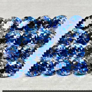 Natural Blue Sapphire 1.38 Ct. 20 Pcs Round Diamond Cut 2.5 Mm Gemstones From Madagascar: Product ID: 806012148 Product Name: Natural Blue Sapphire Weight: 1.38 CT. Size: 2.5 x 2.5 x 1.6 MM. Shape: Round Diamond Cut Color: Blue Clarity:VSI Luster: Good Gems Origin: Madagascar Treatment: He