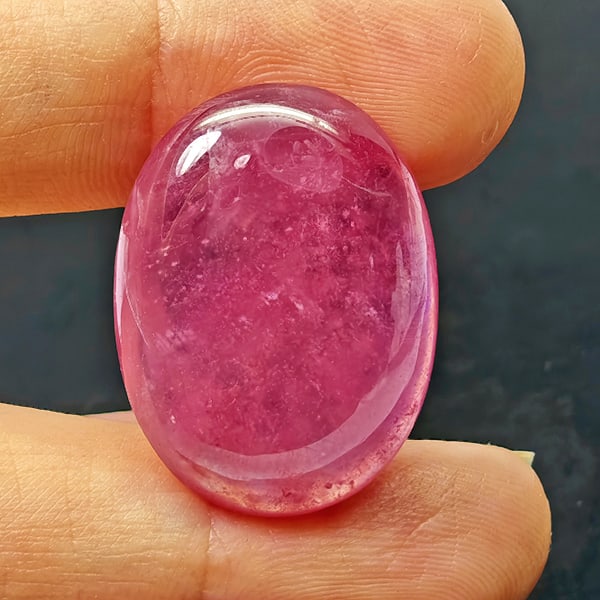 Natural Pink Red Ruby 29.45 Ct. Oval Cabochon Shape 24 x 18 Mm Gemstone From Madagascar (1 of 3)