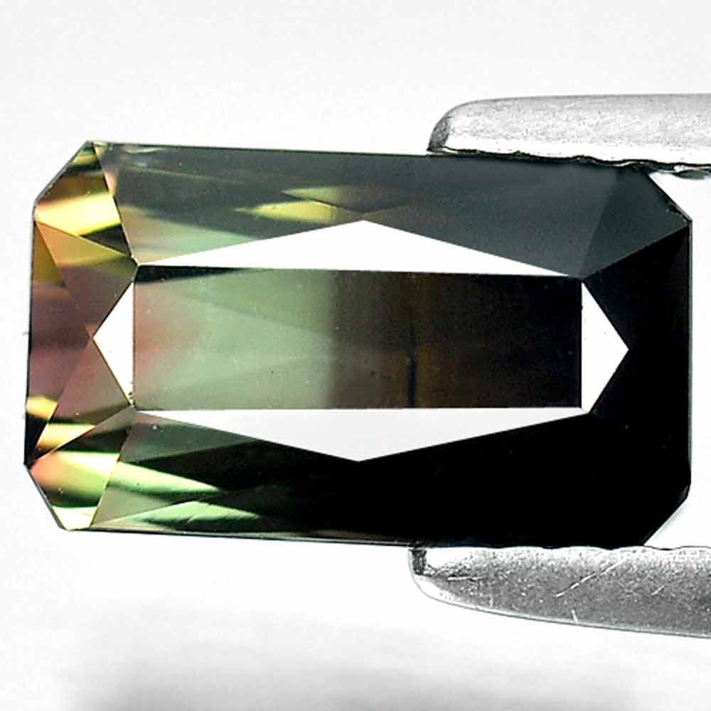 Natural Multi Color Tourmaline 3.02 Ct. VVS Octagon Shape 10 x 5.9 Mm. Unheated Gemstone From (1 of 3)