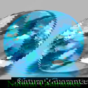 Natural Swiss Blue Topaz 4.37 Ct. VVS Oval Shape 11 x  9 Mm Gemstone From Brazil: Product ID: 807160575 Product Name: Natural Blue Topaz Weight: 4.37 CT. Size: 11 x 9 x 5.5 MM. Shape: Oval Color: Swiss Blue Clarity:VVS Luster: Good Gems Origin: Brazil Treatment: Treated Crystal Str