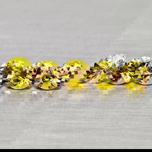 Natural Yellow Sapphire 1.18 Ct. 5 Pcs. Round Diamond Cut 3.5 Mm. Gemstones From Thailand: Product ID: 806162315 Product Name: Natural Yellow Sapphire Weight: 1.18 CT. Size: 3.5 x 3.5 x 2.5 MM. Shape: Round Diamond Cut Color: Yellow Clarity:VSI - SI1 Luster: Good Gems Origin: Thailand Treat