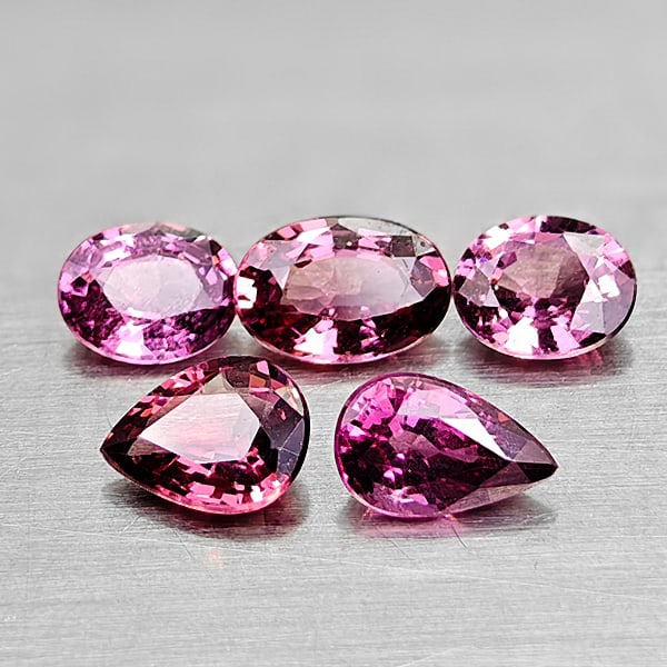Natural Purplish Pink Rhodolite Garnet 2.41 Ct. 5 Pcs Mixed Shape 6 x 4.1 Mm Gemstones From (1 of 3)