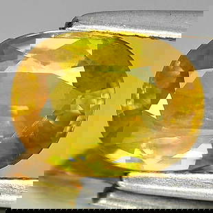 Natural Yellow Sapphire 2.46 Ct. Oval Shape 9.2 x 6.9 Mm Gemstone From Thailand: Product ID: 806149915 Product Name: Natural Yellow Sapphire Weight: 2.46 CT. Size: 9.2 x 6.9 x 4.1 MM. Shape: Oval Color: Yellow Clarity:SI Luster: Good Gems Origin: Thailand Treatment: Heated Crystal