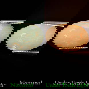 Natural Multi Color Opal 4.61 Ct. Oval Shape 15.6 x 10 Mm Gemstone From Ethiopia: Product ID: 818711150 Product Name: Natural Opal Weight: 4.61 CT. Size: 15.6 x 10 x 7.1 MM. Shape: Oval Color: Multi Color Clarity:Semi - Transparent Luster: Good Gems Origin: Ethiopia Treatment: Unhe