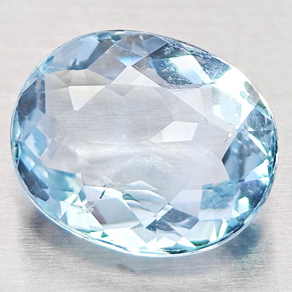 Natural Light Blue Aquamarine 1.34 Ct. Oval Shape 8.2 x 6.8 Mm Gemstone from Brazil: Product ID: 800812292 Product Name: Natural Aquamarine Weight: 1.34 CT. Size: 8.2 x 6.8 x 3.8 MM. Shape: Oval Shape Color: Light Blue Clarity:VSI - SI1 Luster: Good Gems Origin: Brazil Treatment: Unhe