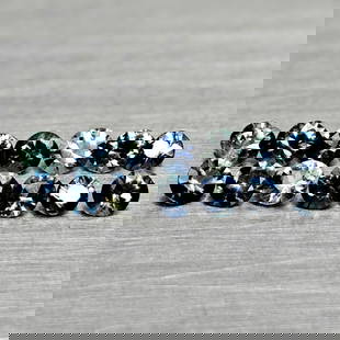 Natural Greenish Blue Sapphire 0.56 Ct. 14 Pcs Round Diamand Cut 2.3 Mm Gemstones From Tanzania: Product ID: 806162281 Product Name: Natural Green Sapphire Weight: 0.56 CT. Size: 2.3 x 2.3 x 1.6 MM. Shape: Round Diamond Cut Color: Fancy Color Clarity:VSI Luster: Very Good Gems Origin: Tanzania Tr
