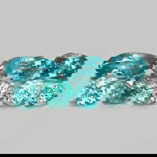 Natural Blue Zircon 5.43 Ct. 8 Pcs Mixed Shape Gemstone From Cambodia: Product ID: 807717566 Product Name: Natural Zircon Weight: 5.43 CT. Size: 3.7 x 3.7 x 2.6 to 8.6 x 4.2 x MM. Shape: Round , Oval Color: Blue Clarity:SI Luster: Good Gems Origin: Cambodia Treatment: He