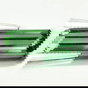 Natural Green Tourmaline 1.52 Ct. VVS Octagon Shape 12.8 x 4.1 Mm. Unheated Gemstone: Product ID: 807245467 Product Name: Natural Tourmaline Weight: 1.52 CT. Size: 12.8 x 4.1 x 3.1 MM. Shape: Octagon Color: Green Clarity:VVS Luster: Good Gems Origin: Nigeria Treatment: Unheated Crystal